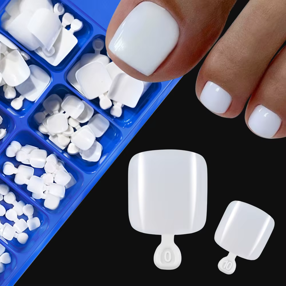 100 pièces classique blanc faux ongles court carré couverture complète presse sur l'ongle artificiel