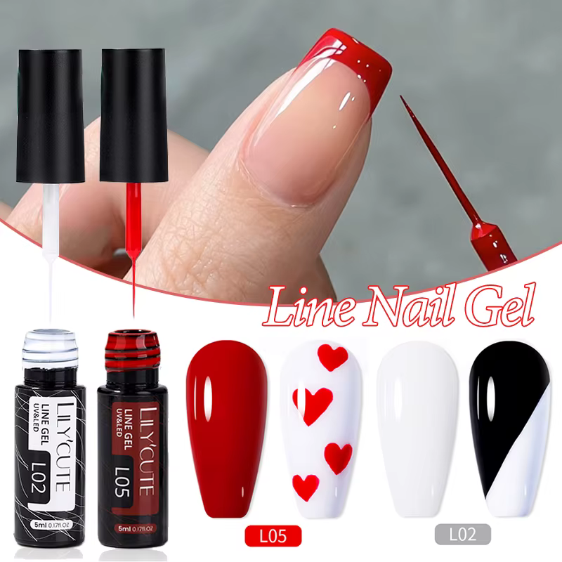 LILYCUTE Liner Gel vernis à ongles français UV LED peinture Gel Nail Art Design magnifique paillettes couleur bricolage
