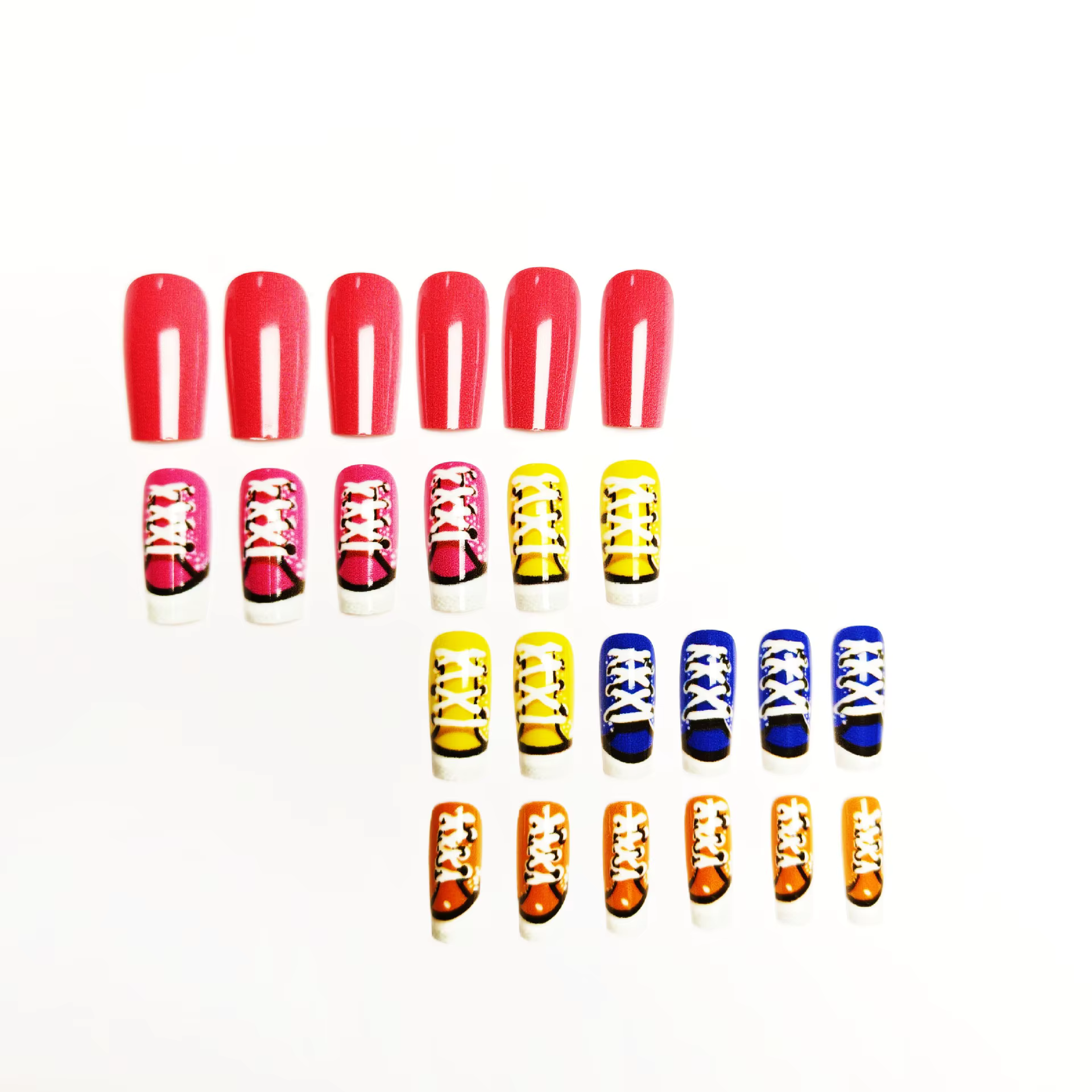 Faux ongles mi-longs pour femmes et filles