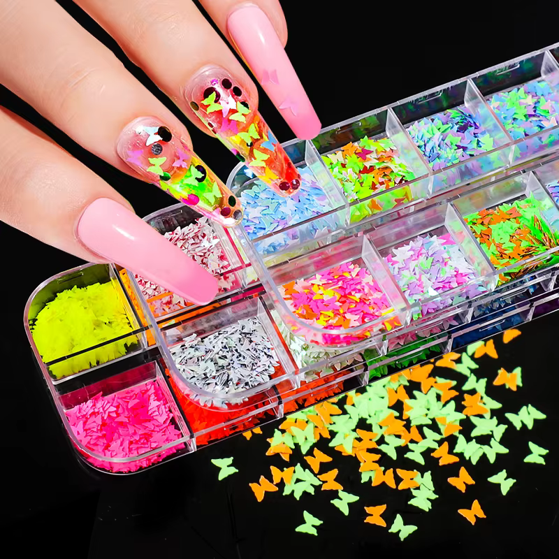Fluorwidess-Paillettes Papillon pour Nail Art
