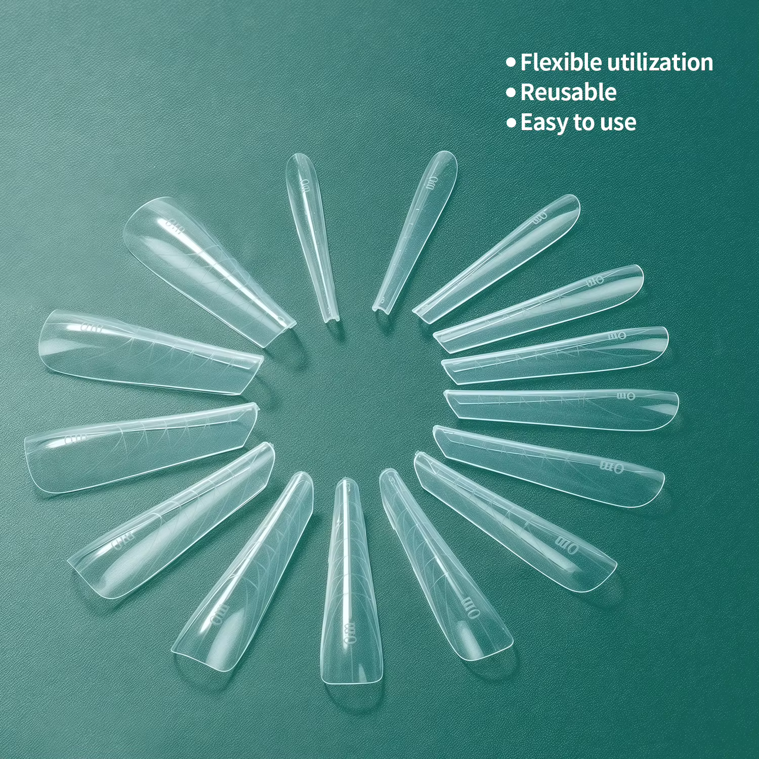 Nailpop 150 pièces ongles double forme ensemble de couverture complète effet de manucure française rapide 15 tailles