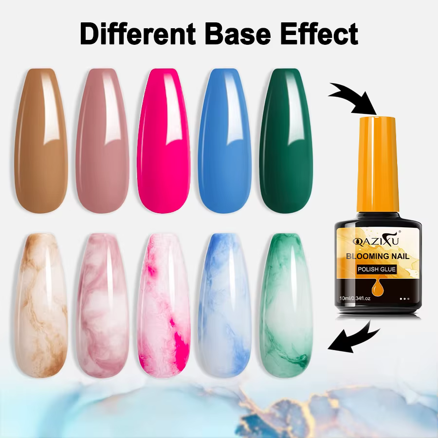 QAZIXU Gel Blooming Transparent Effet Aquarelle UV LED Soak Off pour Ongles