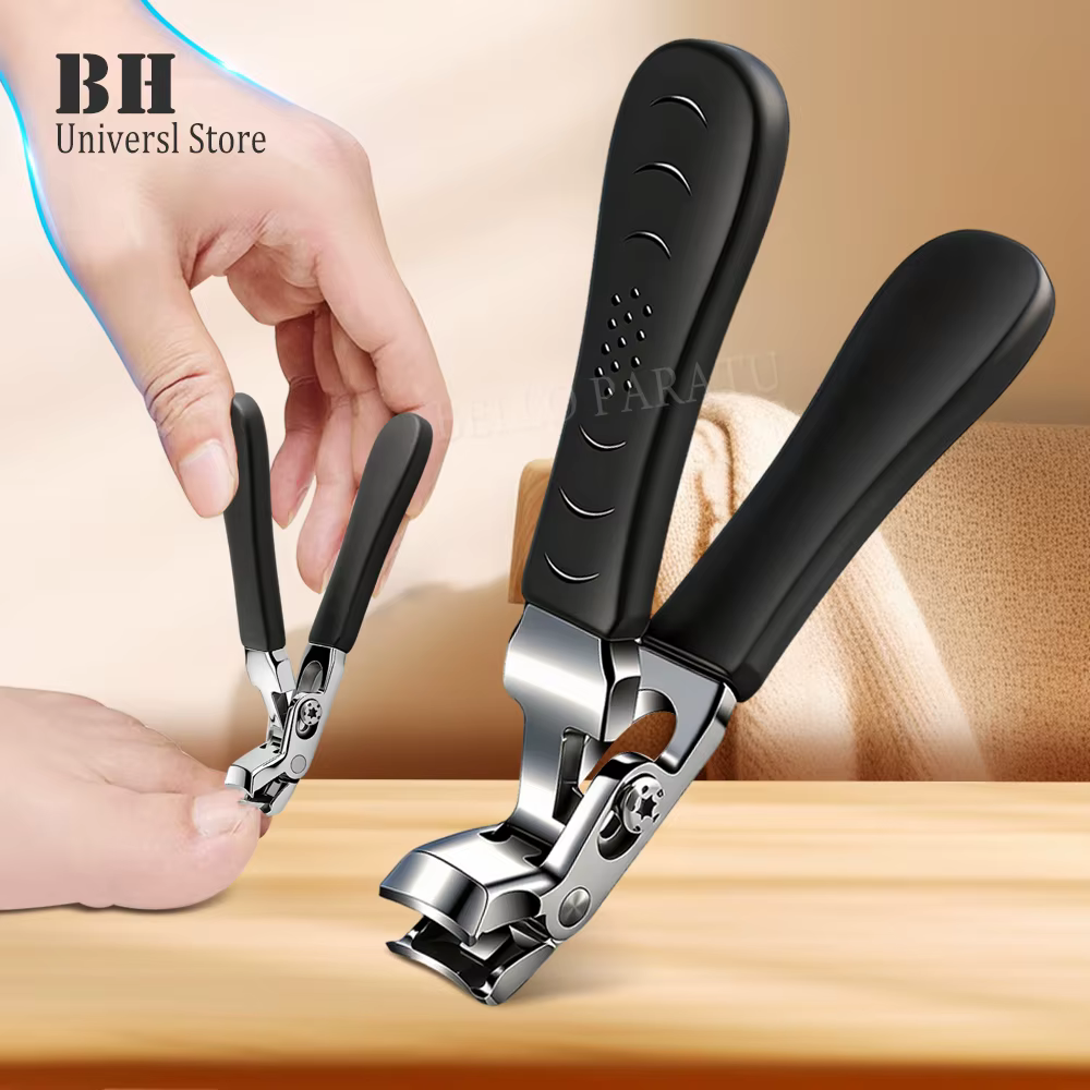 Coupe-ongles avec récupérateur, tête inclinée, pour ongles épais, ouverture large, pour ongles de pieds et de mains
