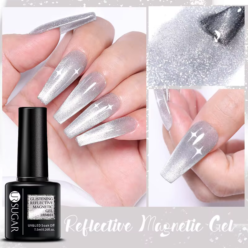UR sucre 7.5ml réfléchissant Magnertic Gel vernis à ongles Laser argent rose magnétique Gel tremper UV