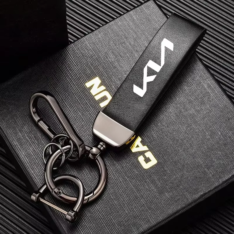 Porte-clés créatif avec logo de voiture, en cuir, à la mode, cadeau pour hommes et femmes, pour Kia rio ceed sportage cerato soul sorento k2 k5, accessoires