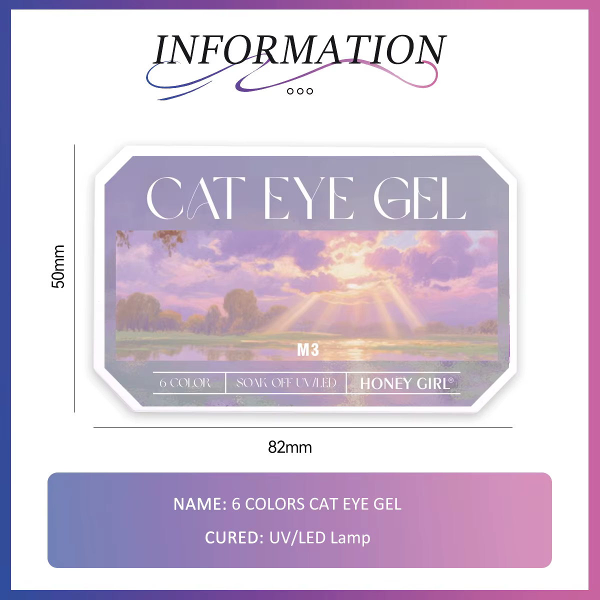 Gel magnétique pour ongles effet œil de chat 2g x 6 couleurs
