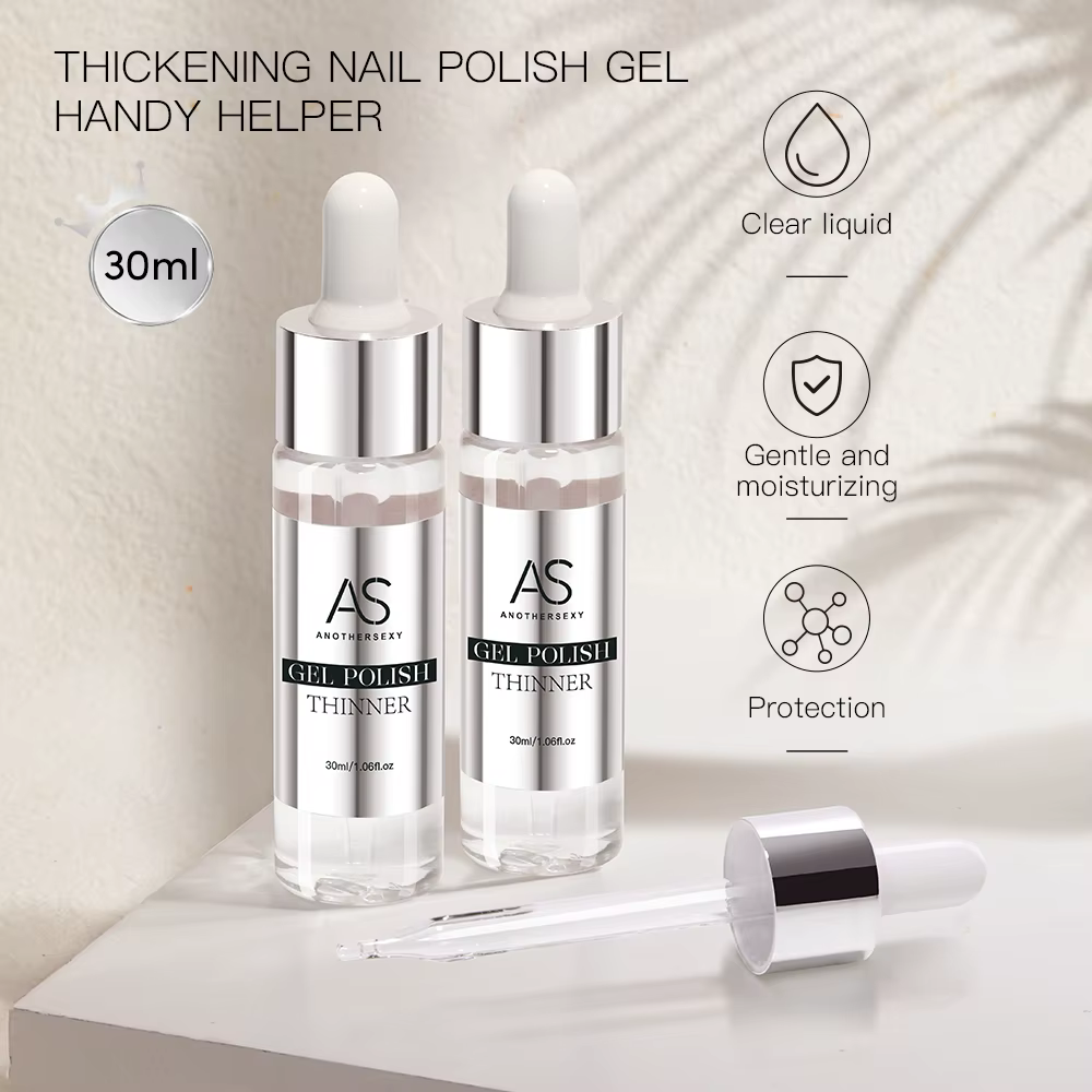 AS 30ml Diluant Gel Transparent 30G pour Vernis à Ongles