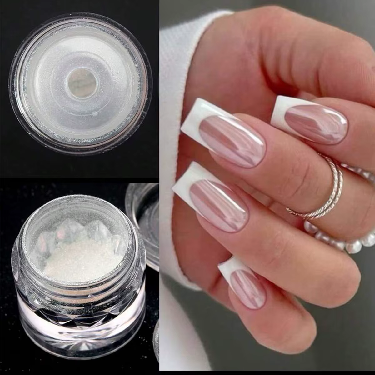 Poudre à ongles chromée pour Nail Art