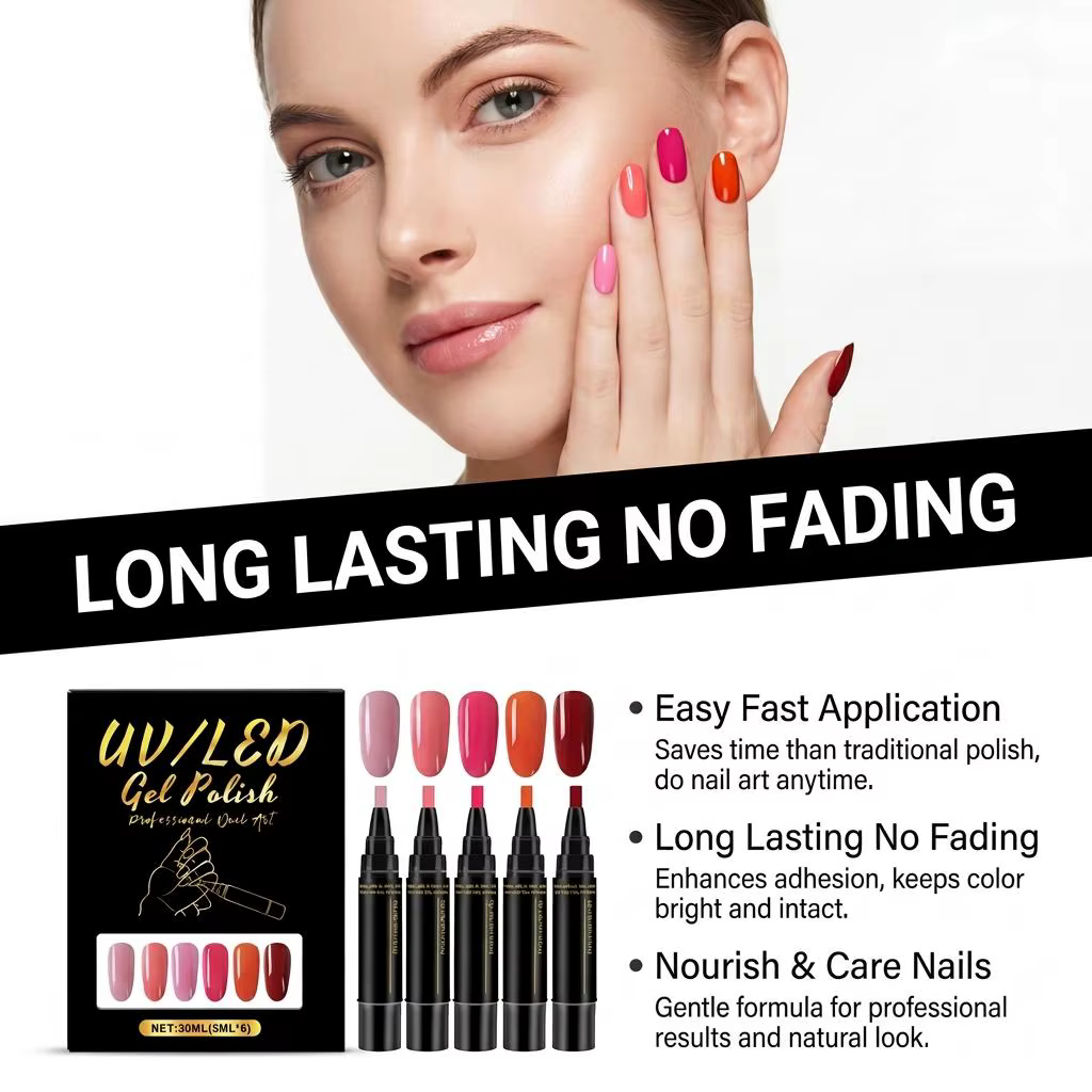 Stylos pour nail art DIY 6 couleurs