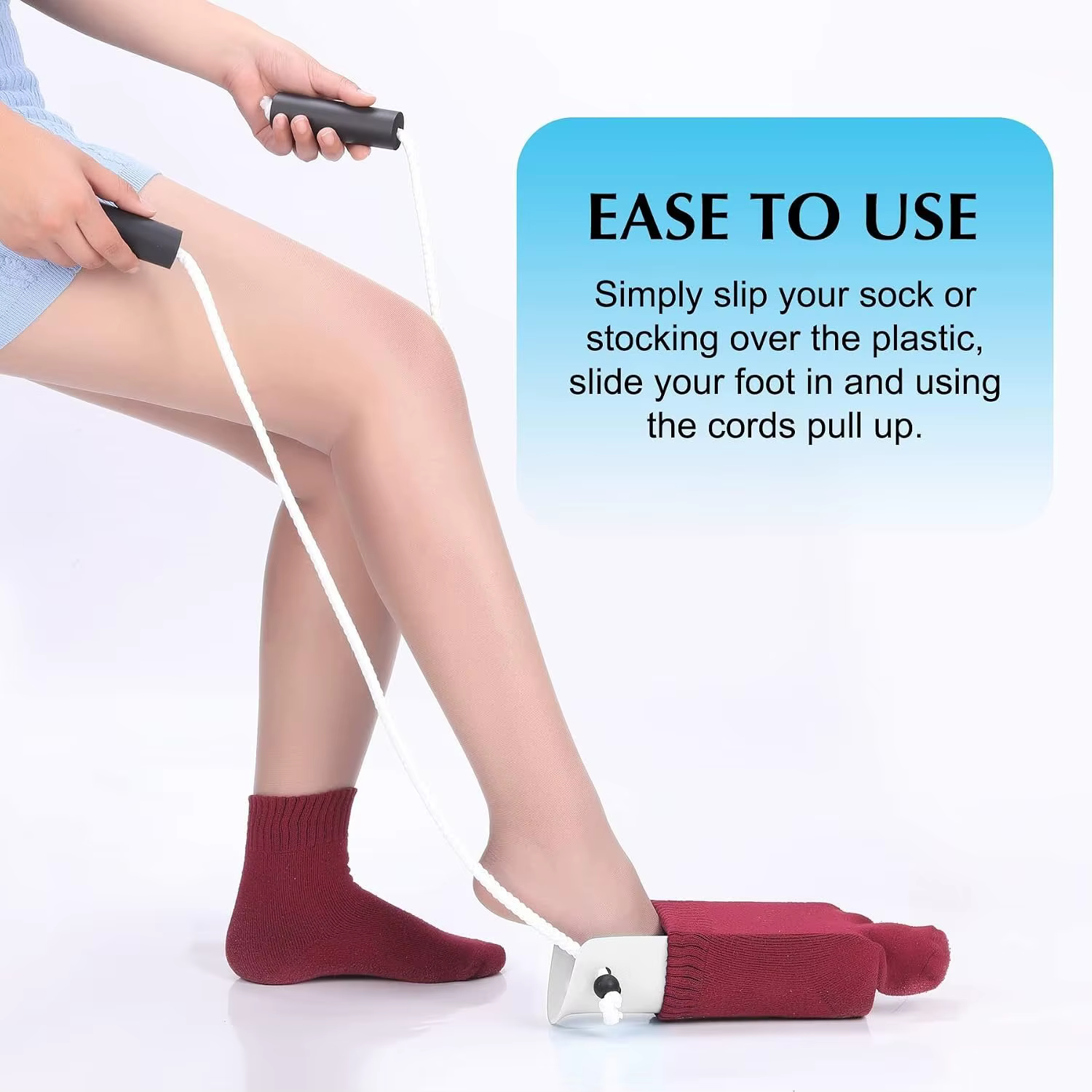 Ensemble de soins post-chirurgicaux 2 pièces, kit d'assistance pour personnes âgées, comprend un aide-chaussette et un chausse-pied