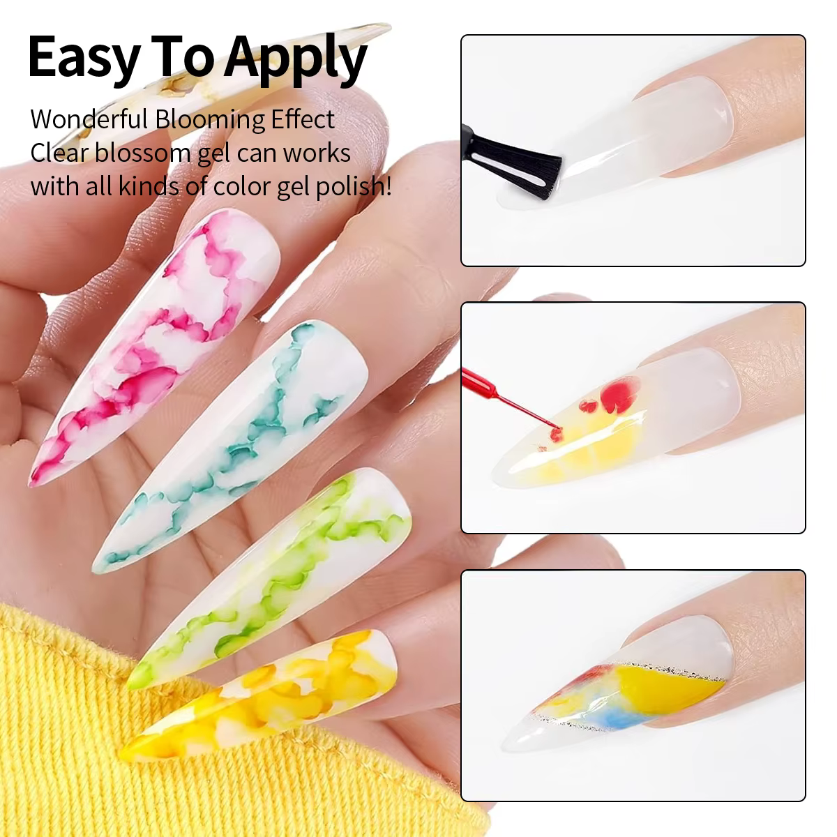 Gel transparent Hassleless 15 ml pour effet dégradé — Créez des motifs d'ongles style encre | Séchage UV/LED et