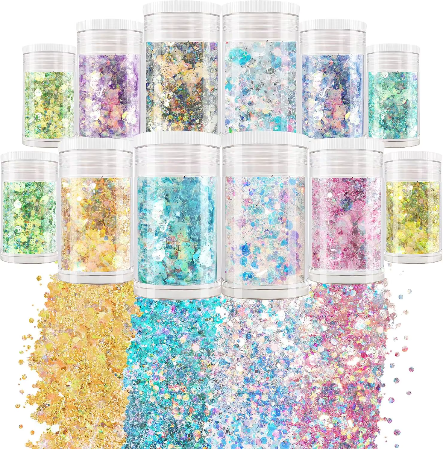 Paillettes opales épaisses - 12 couleurs ambre rêveuses