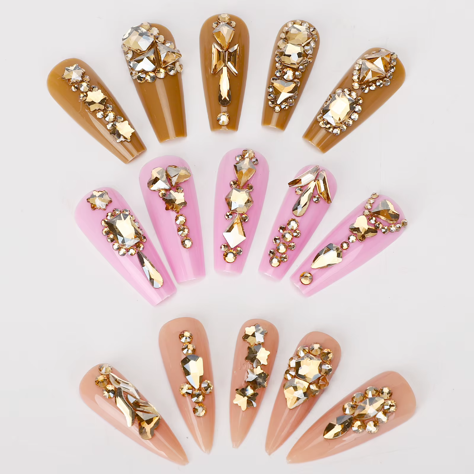21 grilles/ensemble ensemble de bijoux en diamant pour décorations Nail Art