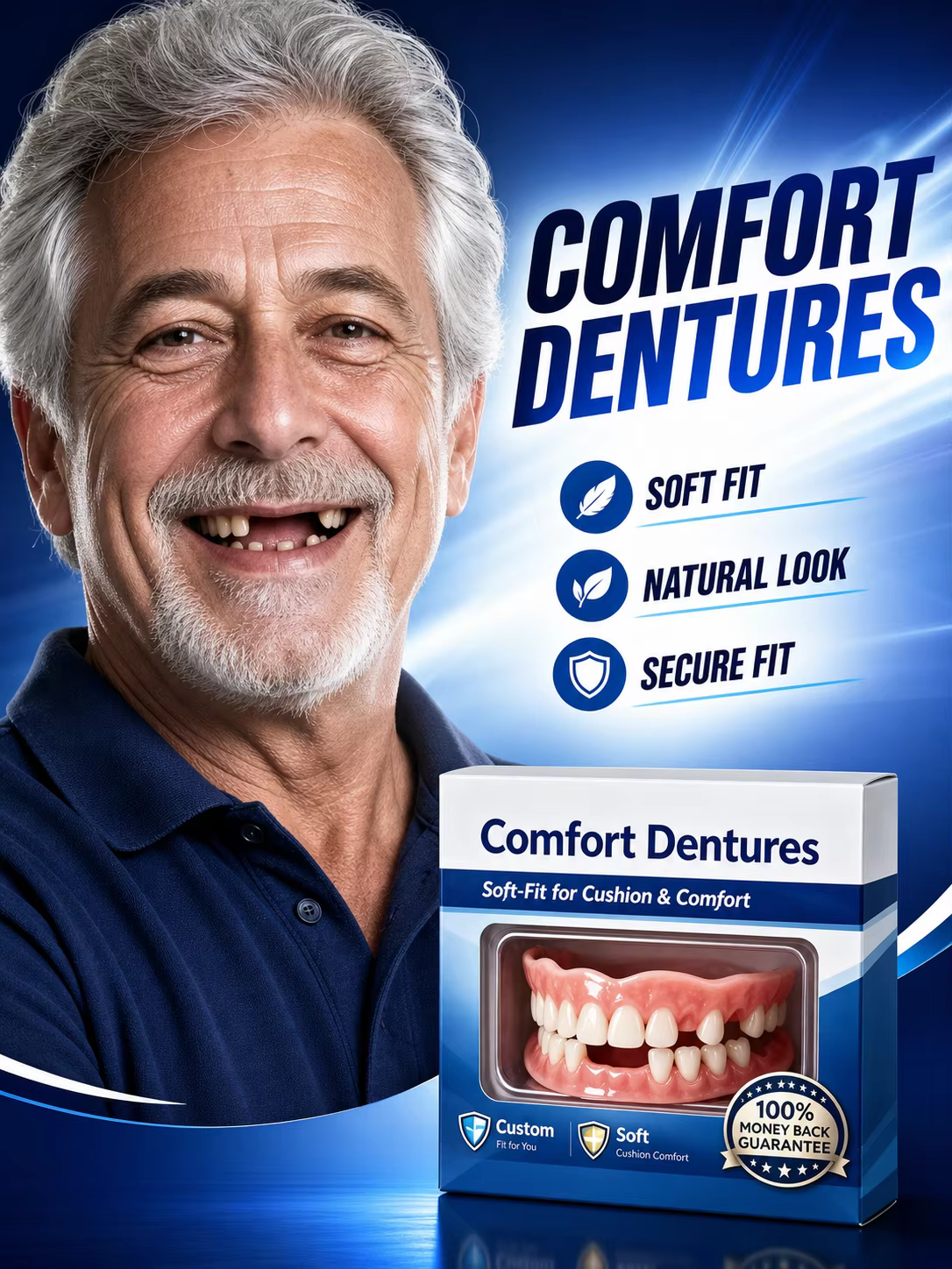 Dents artificielles, prothèses dentaires instantanées, solution naturelle pour les dents manquantes, ajustement confortable, utilisation facile, kit dentaire