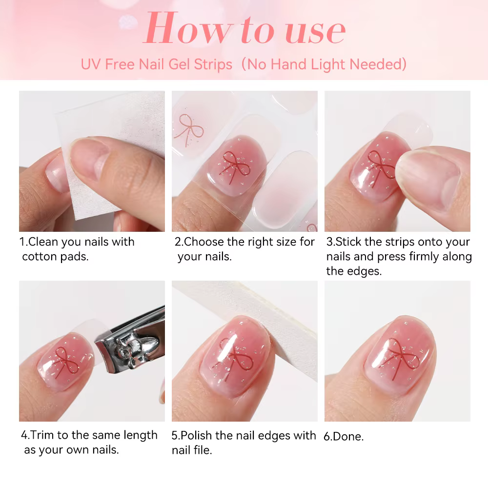 Bandes de gel pour ongles sans UV