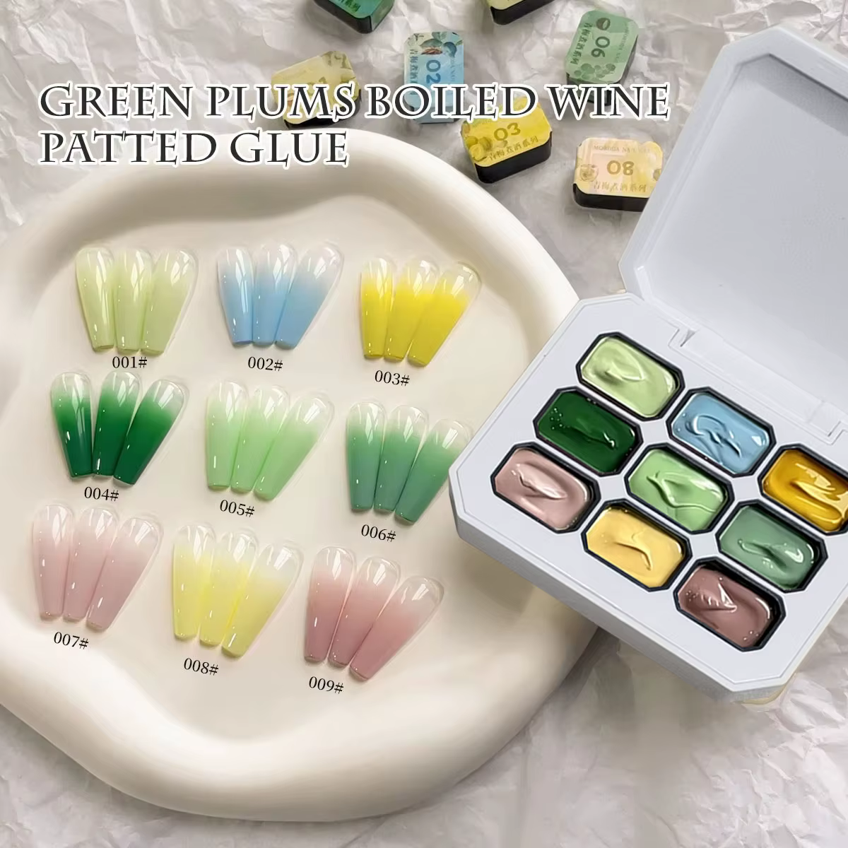 1 pièce de vernis à ongles gel solide 9 couleurs