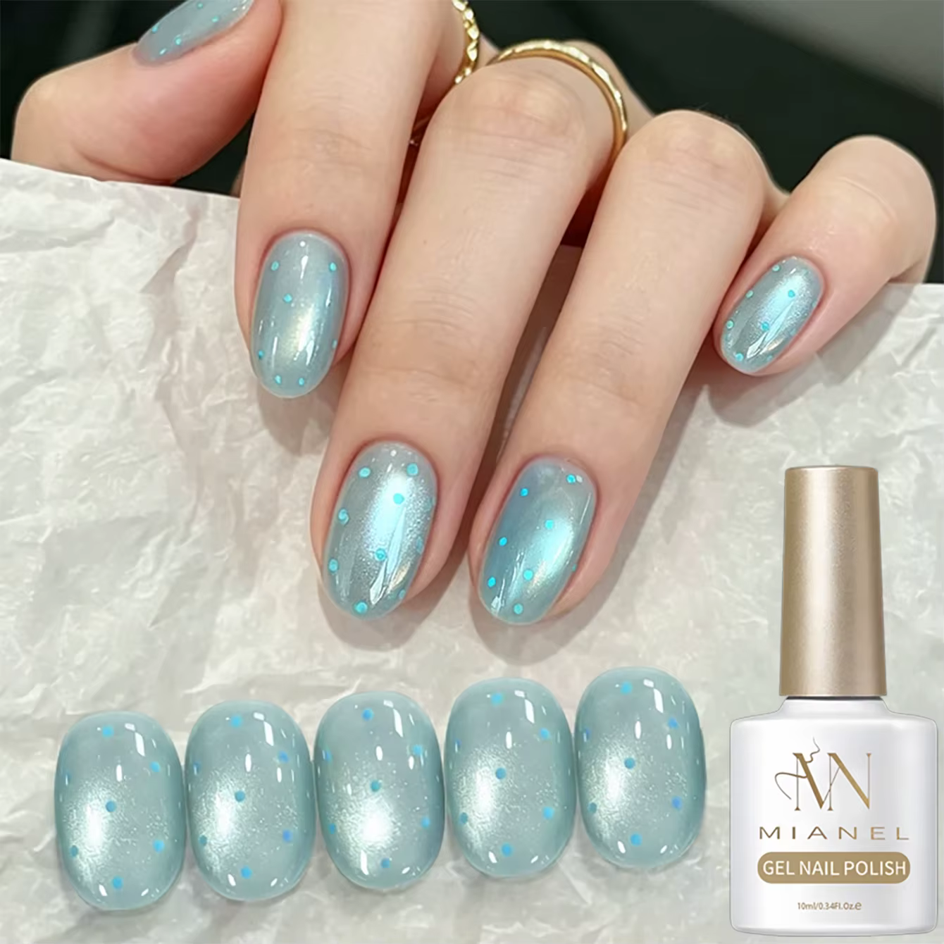 MIANEL Été 2026 Vernis à ongles gel effet œil de chat Lame de glace