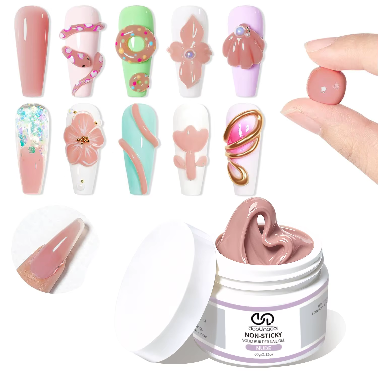 Gel de construction solide pour nail art 60ml