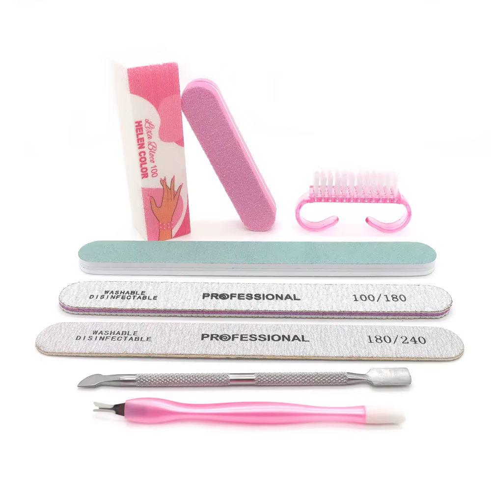 Kit d'outils de manucure et pédicure professionnel 8 pièces/ensemble : lime à ongles