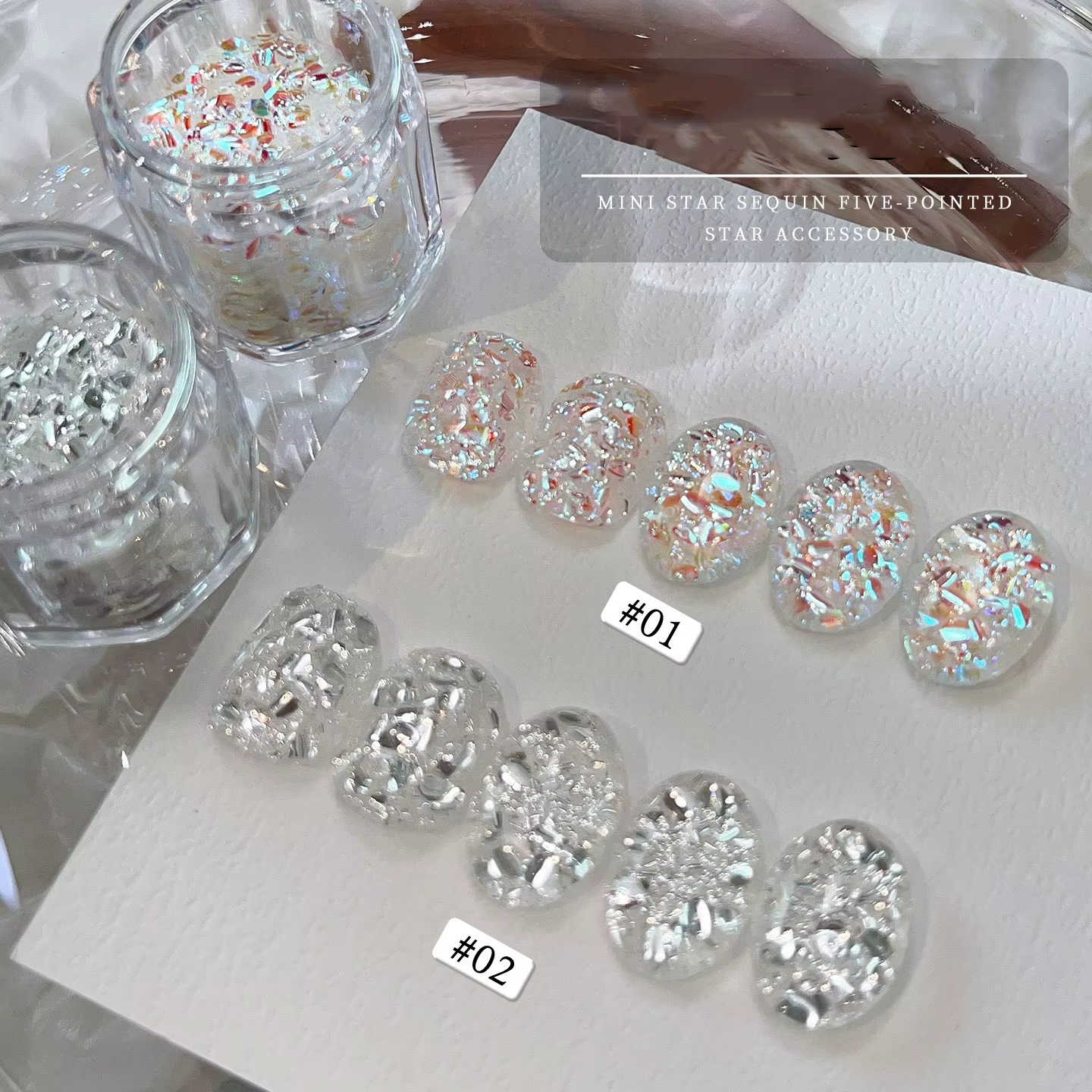 1/2 boîtes 3D argent scintillant Nail Art fée flocons Laser irisé Ultra-mince éblouissant ongles paillettes manucure Decoratio