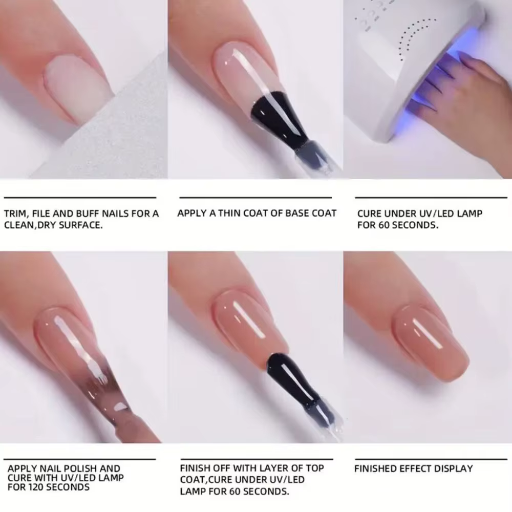 1 flacon de 15 ml de vernis à ongles gel rose nude transparent brillant UV LED