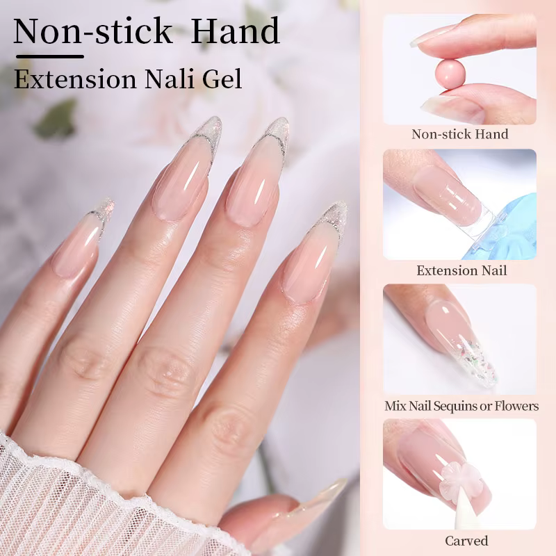 LILYCUTE 8ml clair antiadhésif main solide Extension vernis à ongles Gel 3D façonnage sculpture fleur acrylique UV Gel