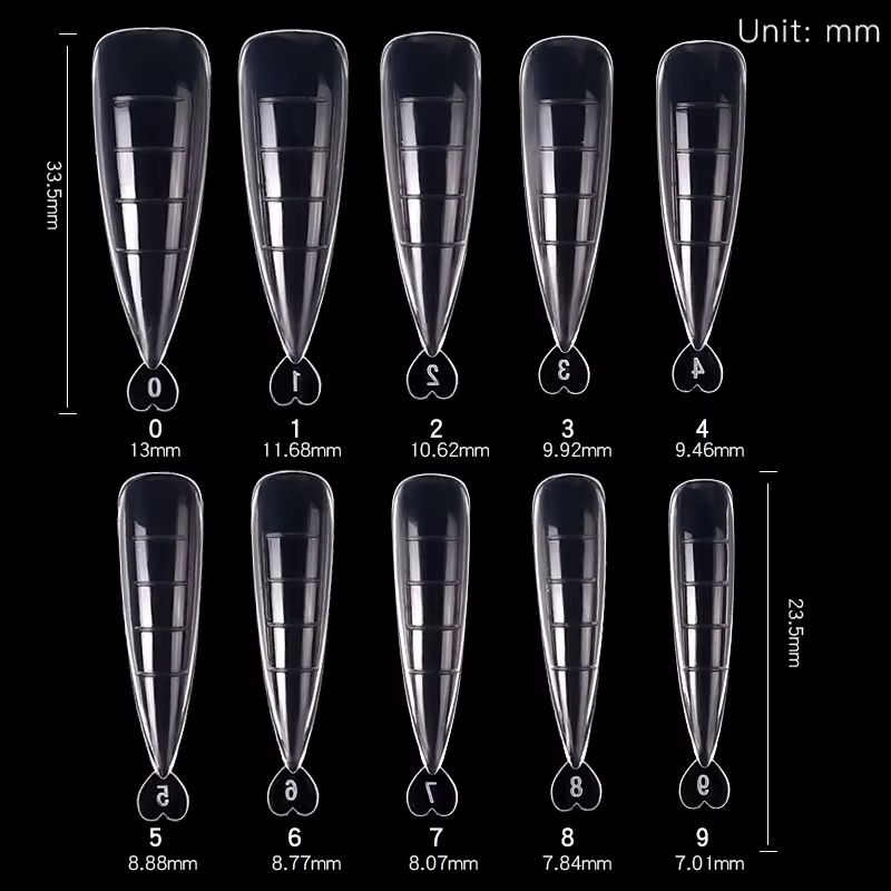 100 pièces pointues construction de Gel rapide faux ongles conseils moule forme acrylique système d'extension