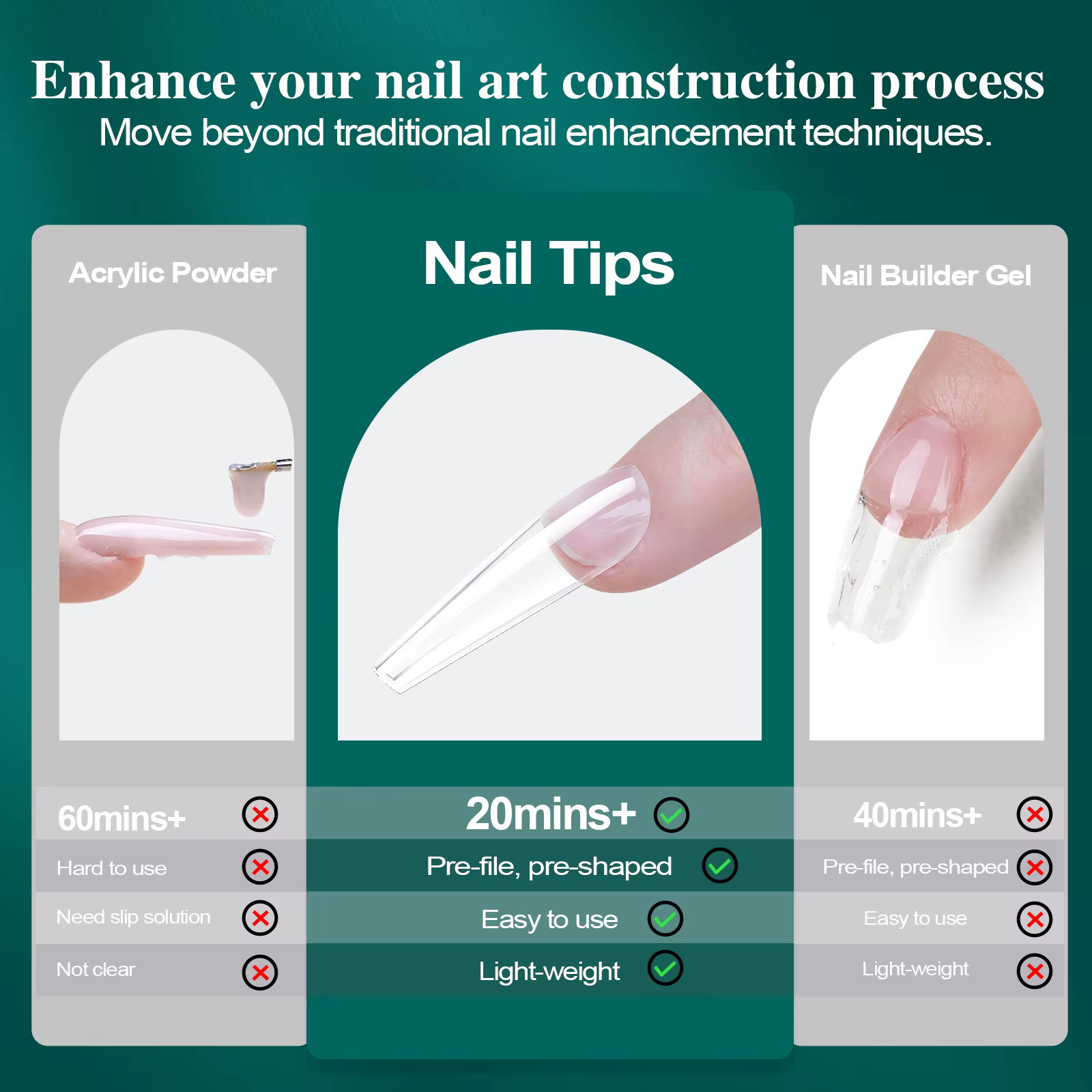 Ongles en gel souple courbés