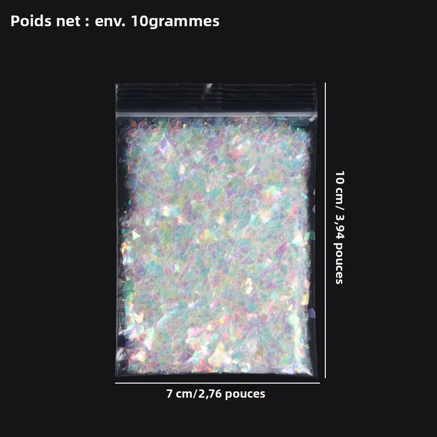 Flocons d'ongles holographiques effet sirène