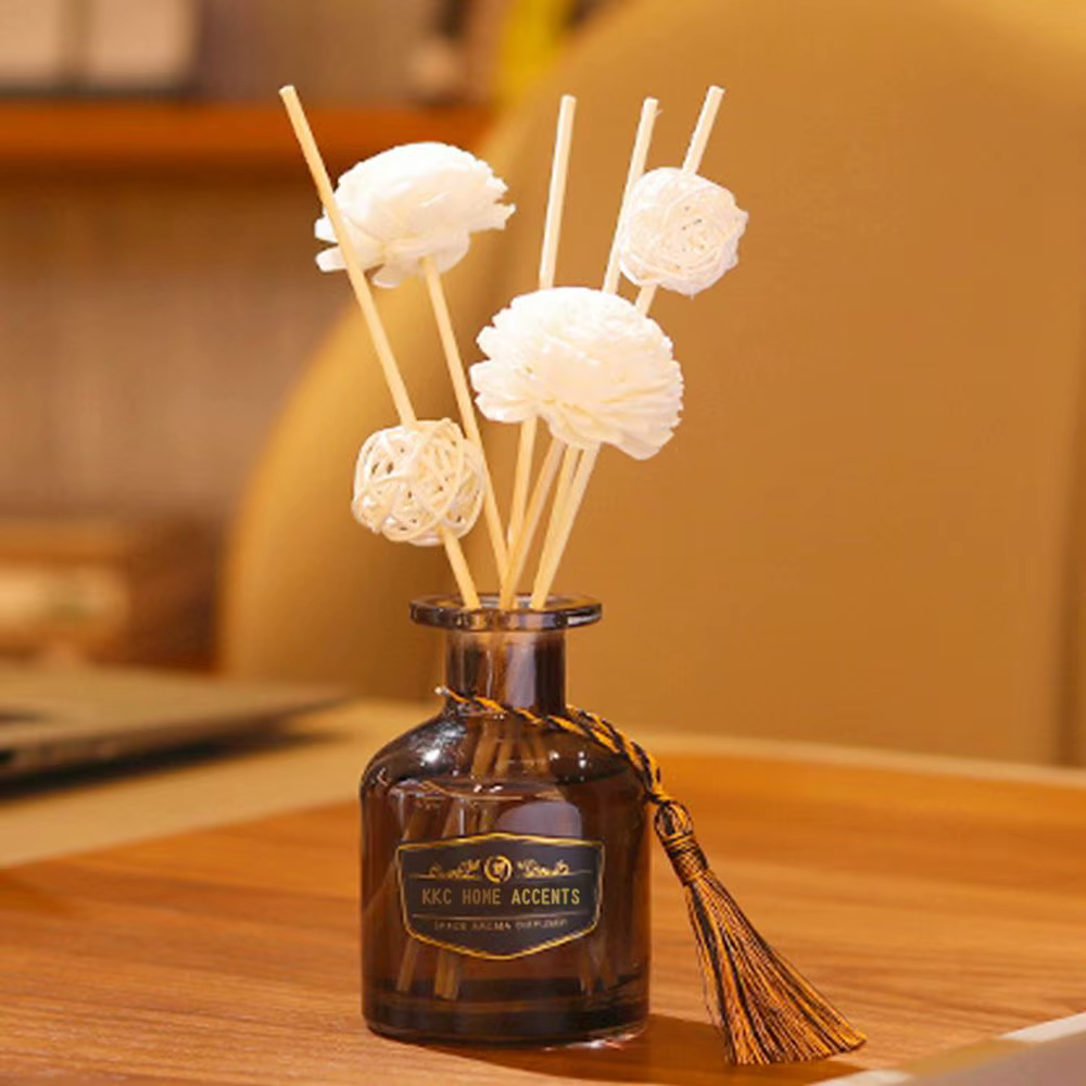 Diffuseur de parfum d'huile aromatique, désodorisant, fleur artificielle, fleur d'aromathérapie, diffuseur en rotin