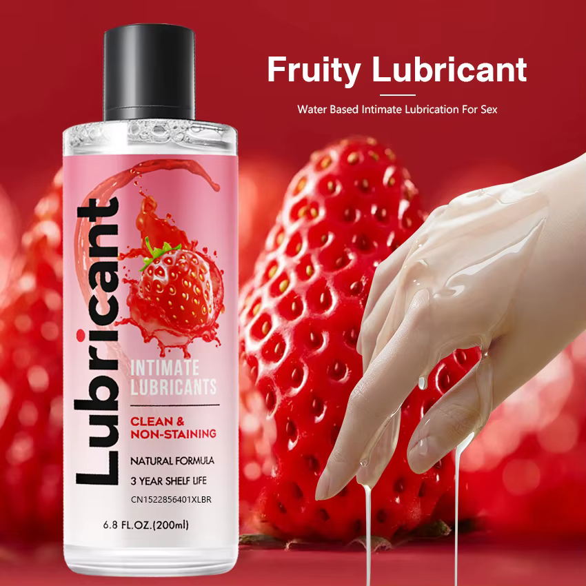 Lubrification soluble dans l'eau aux fruits, Gel à base d'eau, lubrifiant, sexe intime pour adultes, hommes et femmes, corps Gay, parfum de fraise Sexy