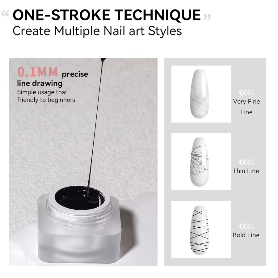 RS NACanon-Verhéritage à ongles gel semi-solide à rayures métalliques