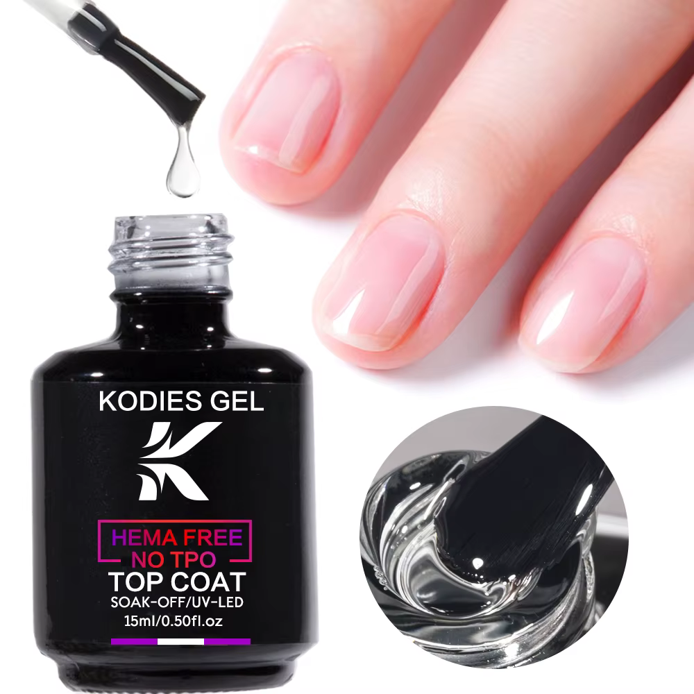 KODIES GEL TPO couche de finition gratuite vernis à ongles Gel UV HEMA gratuit Super brillant