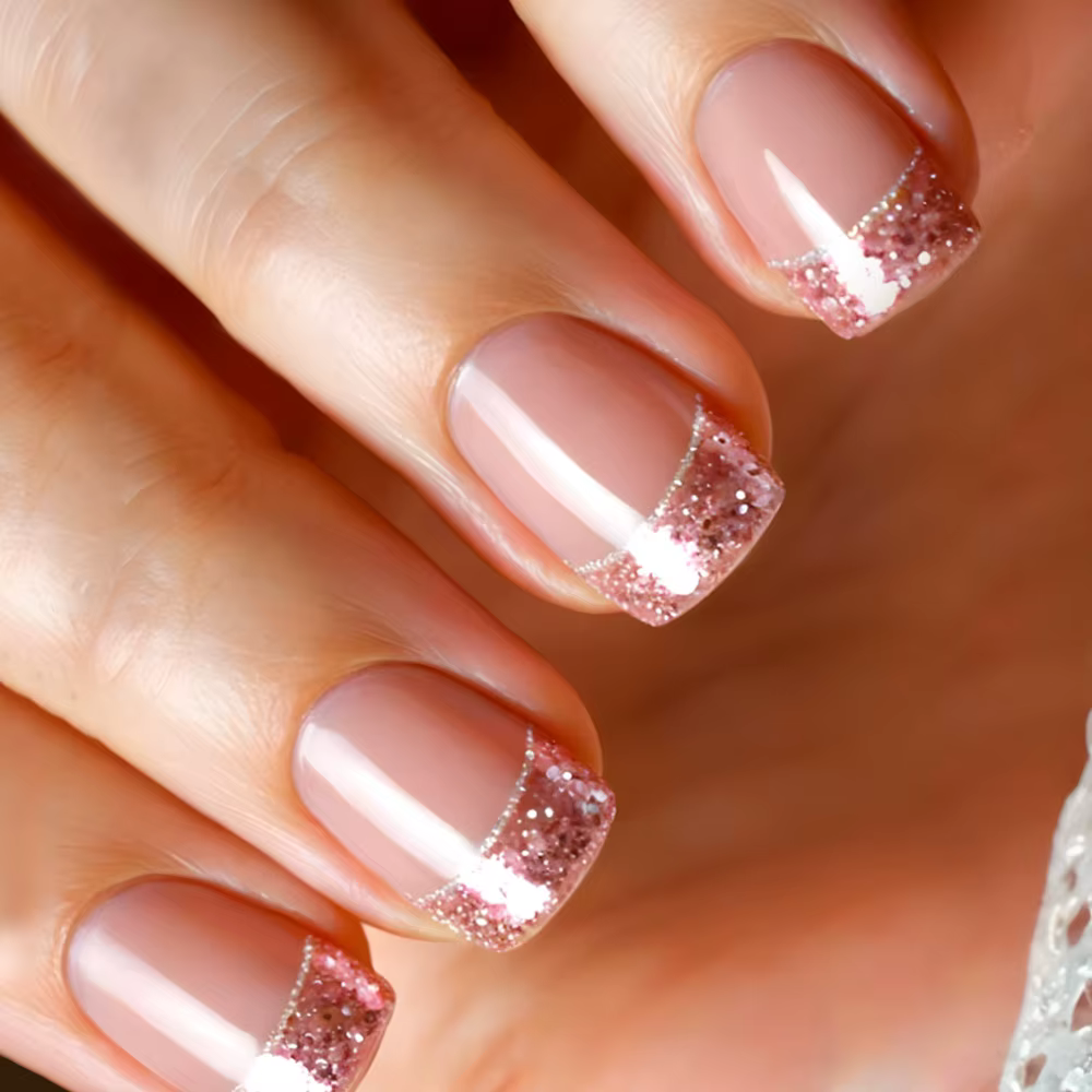 Faux ongles français simples avec colle