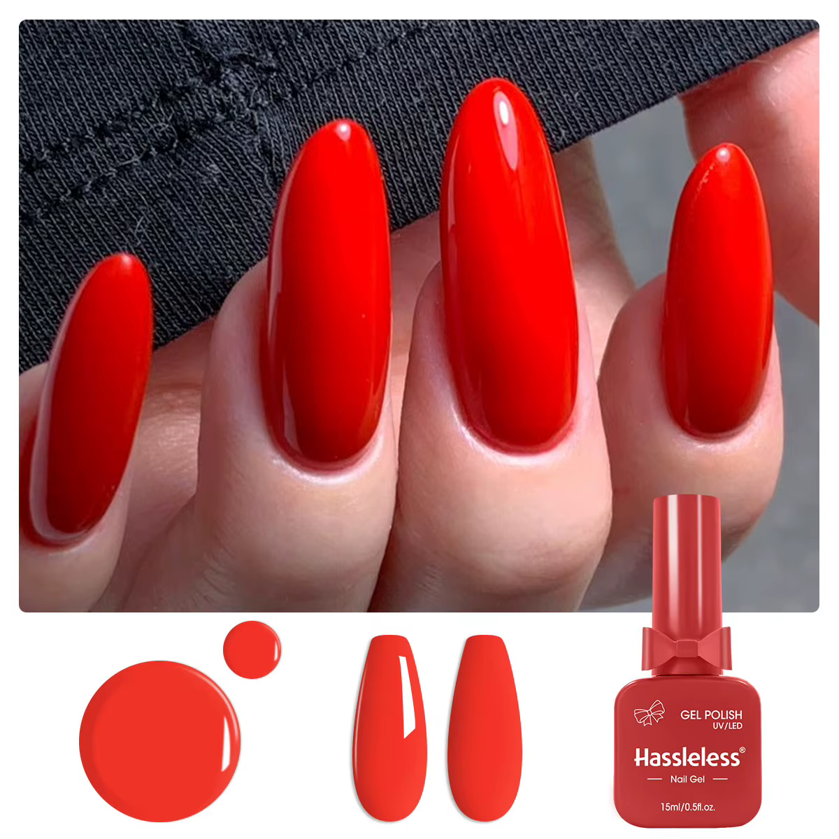 Ensemble de vernis à ongles rouge sans tracas de 9 pièces