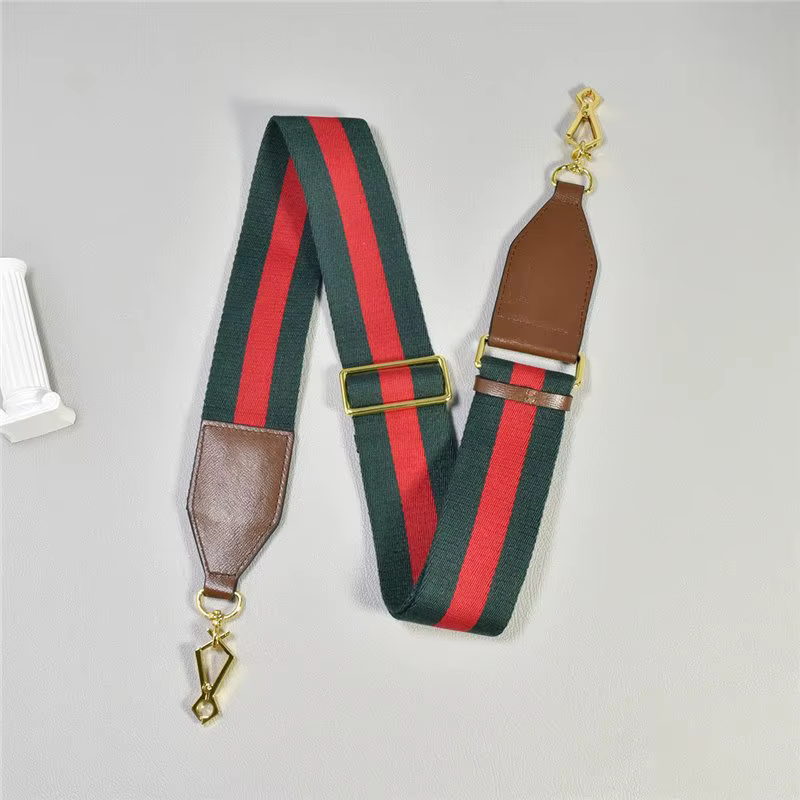 Sangle d'épaule en toile de 5 cm de large pour sac GUCCI Horsebit 1955, longueur réglable, couleur rouge et verte, sangle de sac