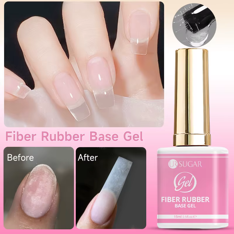 UR SUGAR 15ml Gel de base en fibre de caoutchouc pour ongles cassés