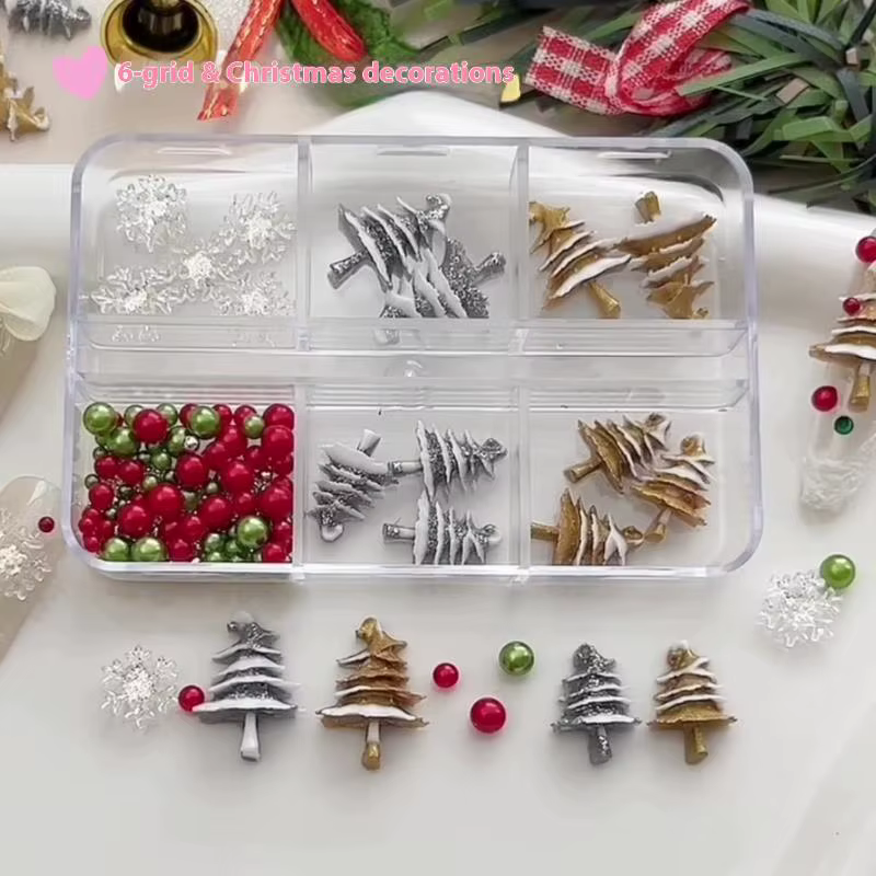 Décoration d'ongles colorée de noël