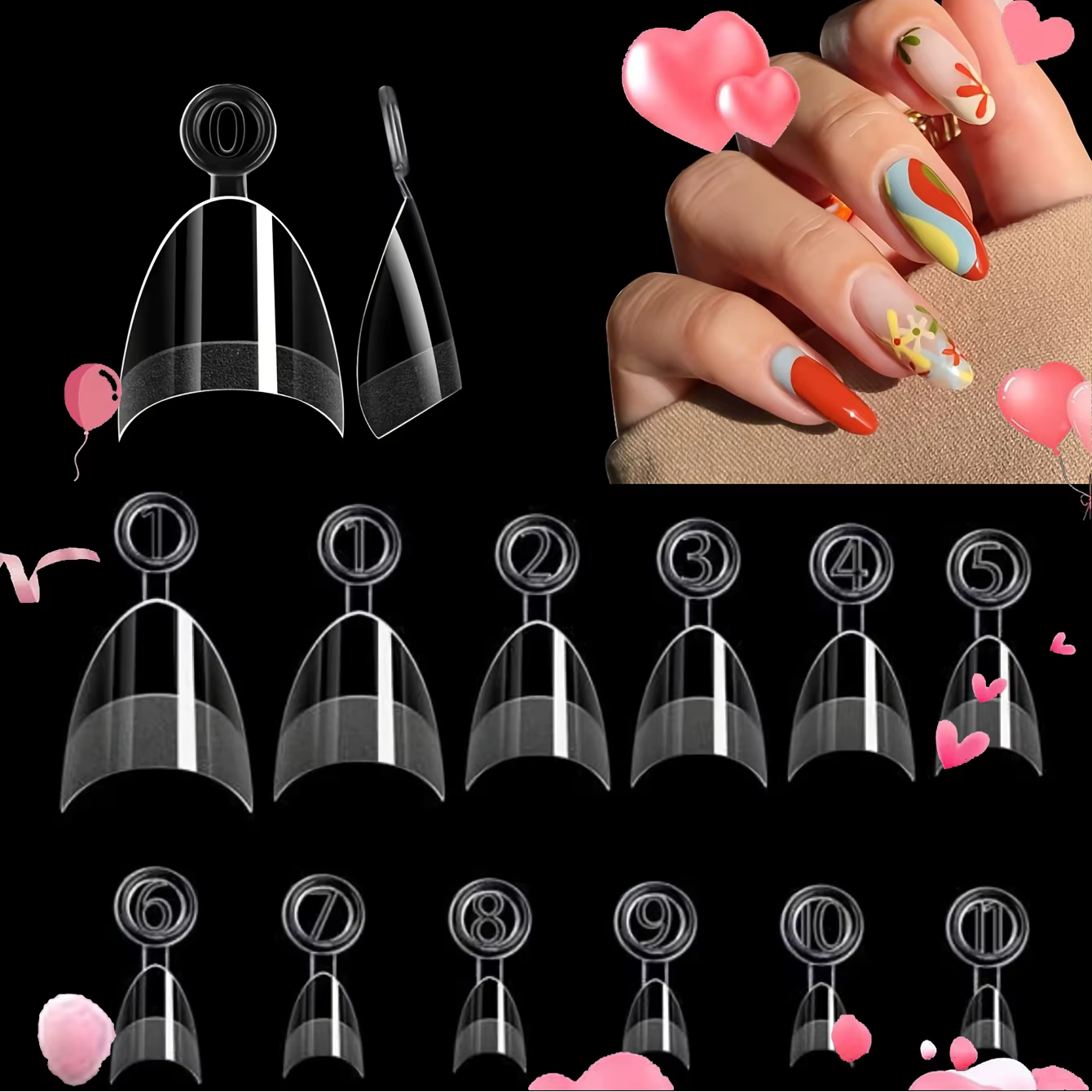 120 pièces- faux ongles transparents en amande courte semi-givrée