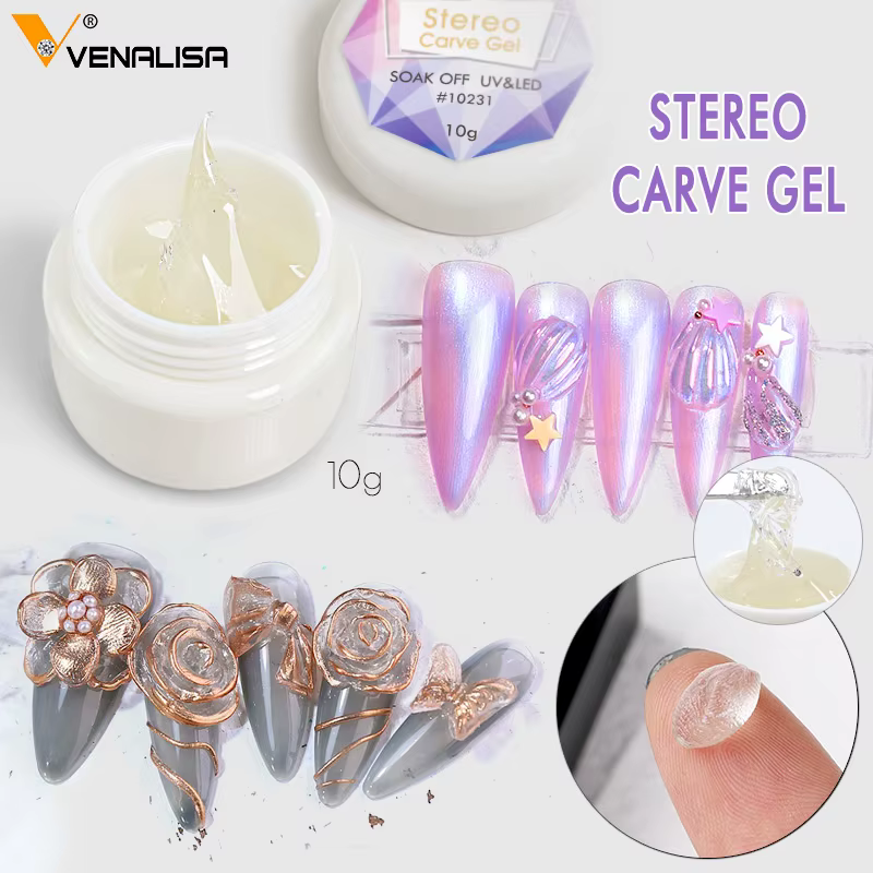 VENALISA stéréo sculpter Gel PVC doux solide Gel pétrir en diverses formes vernis à ongles pour Nail Art Transparent UV Gel tremper