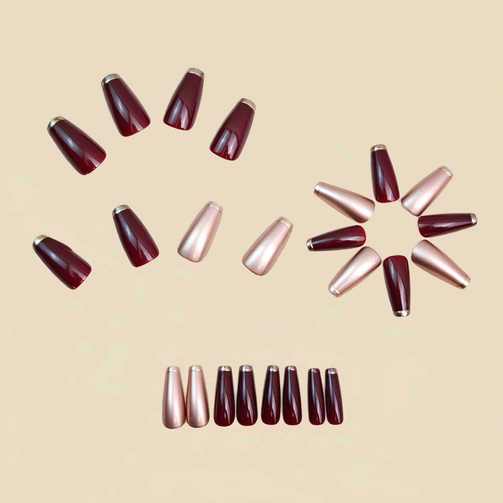 Faux ongles mi-longs pour femmes