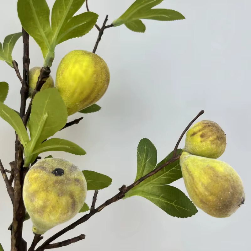 Branche de fausse figue avec fruit, 33.86 pouces, parfaite pour la décoration de salle de fête, fleurs artificielles, décoration de mariage intérieure et extérieure