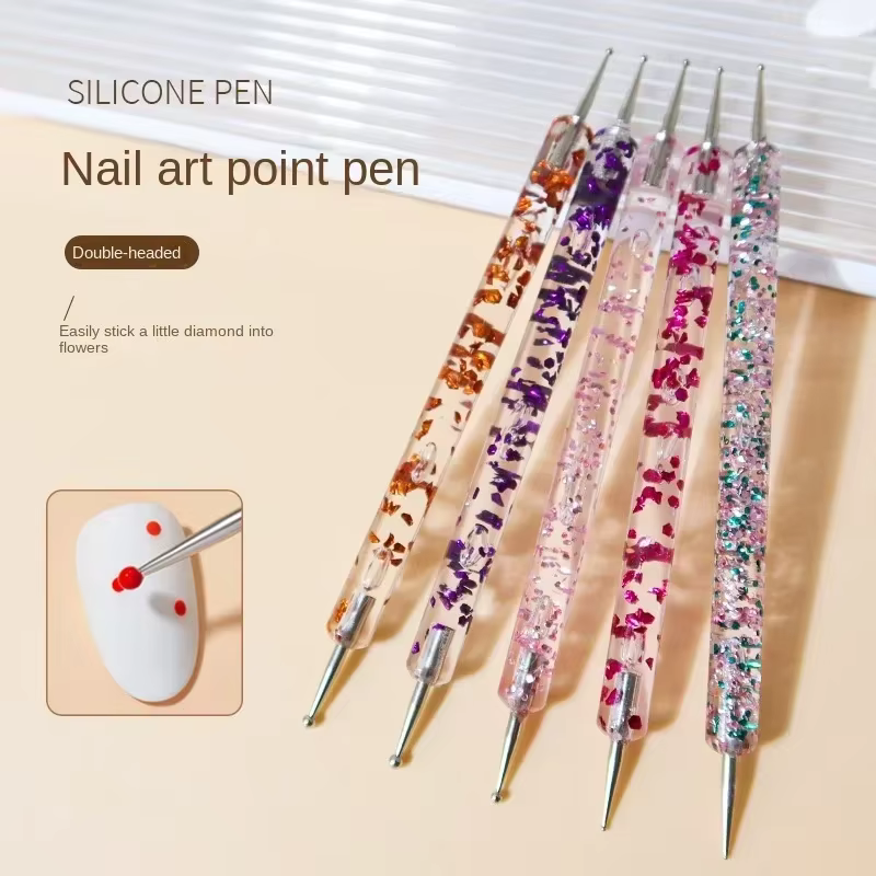 Lot de 8 pinceaux de manucure double usage
