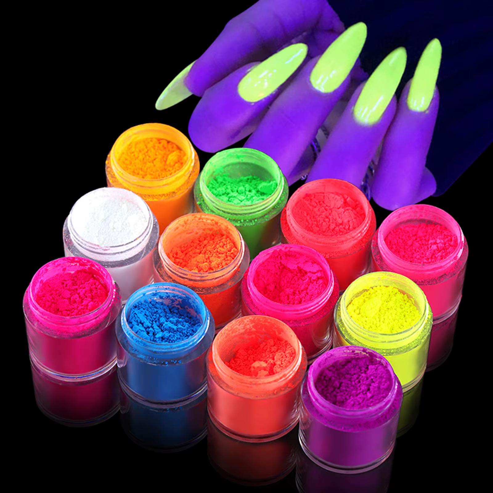 Poudre de Pigment néon fluorescente pour ongles