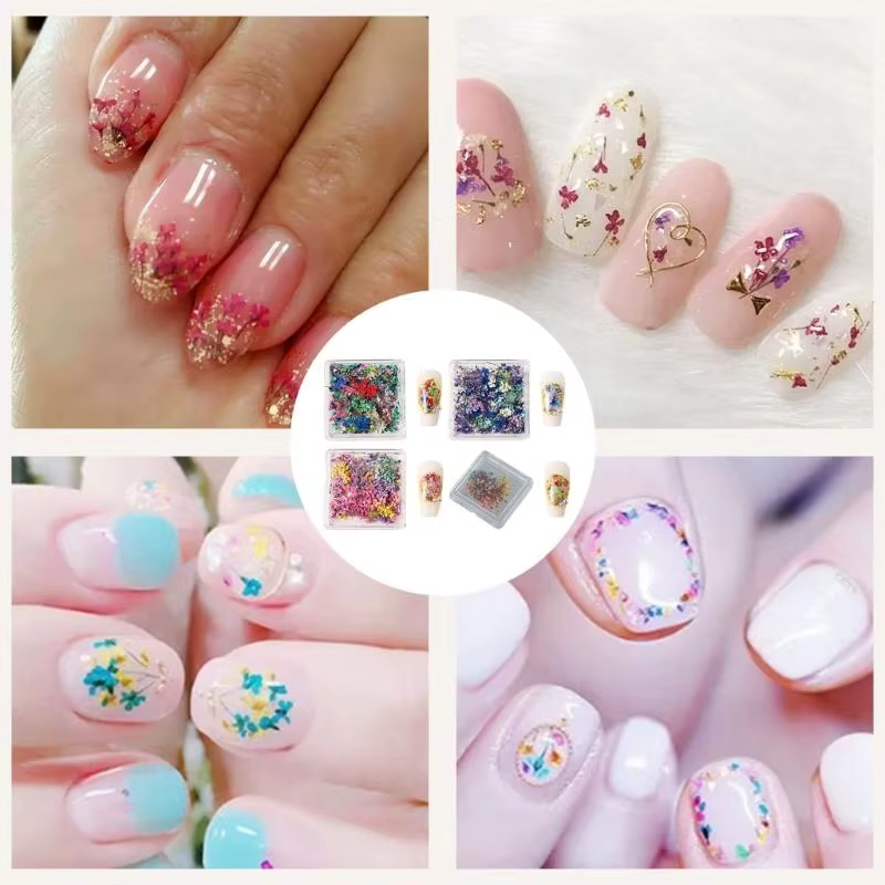 Nails fleurs séchées Charms japonais charmes