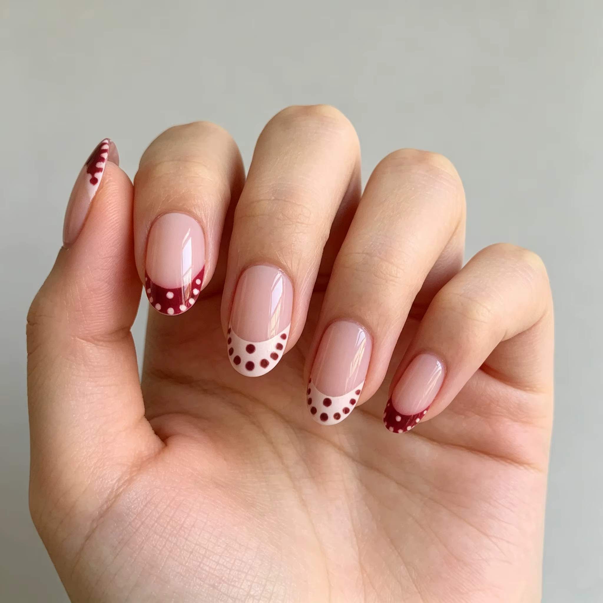 Faux ongles français rouge vin