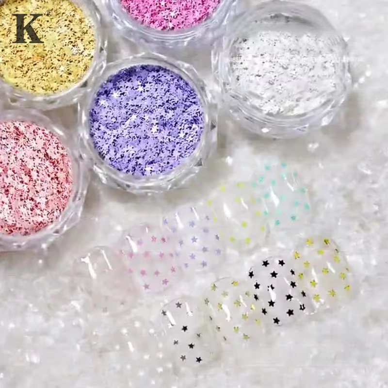 1 pot 1mm Mini étoile scintillante ongles paillettes scintillantes décoration