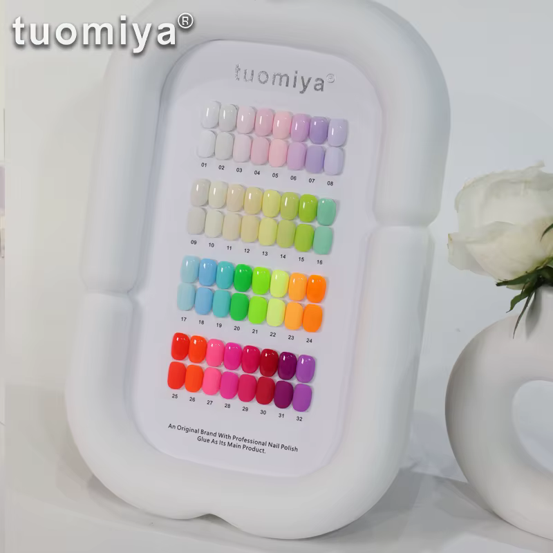 Ensemble de vernis à ongles en gel néon macaron 32 couleurs avec nuancier