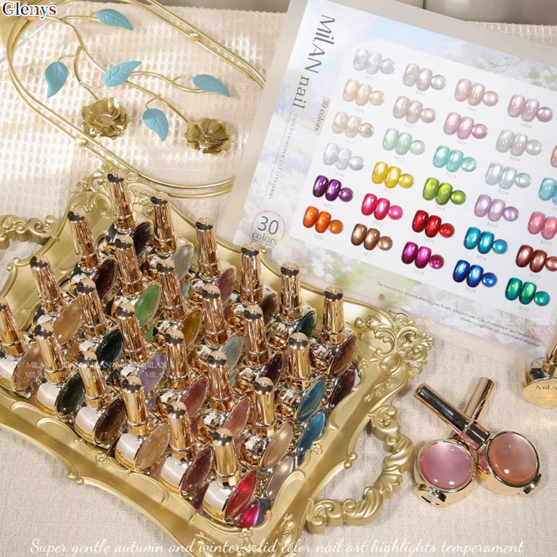 Glenys – Kit de vernis à ongles gel effet œil de chat 30 couleurs