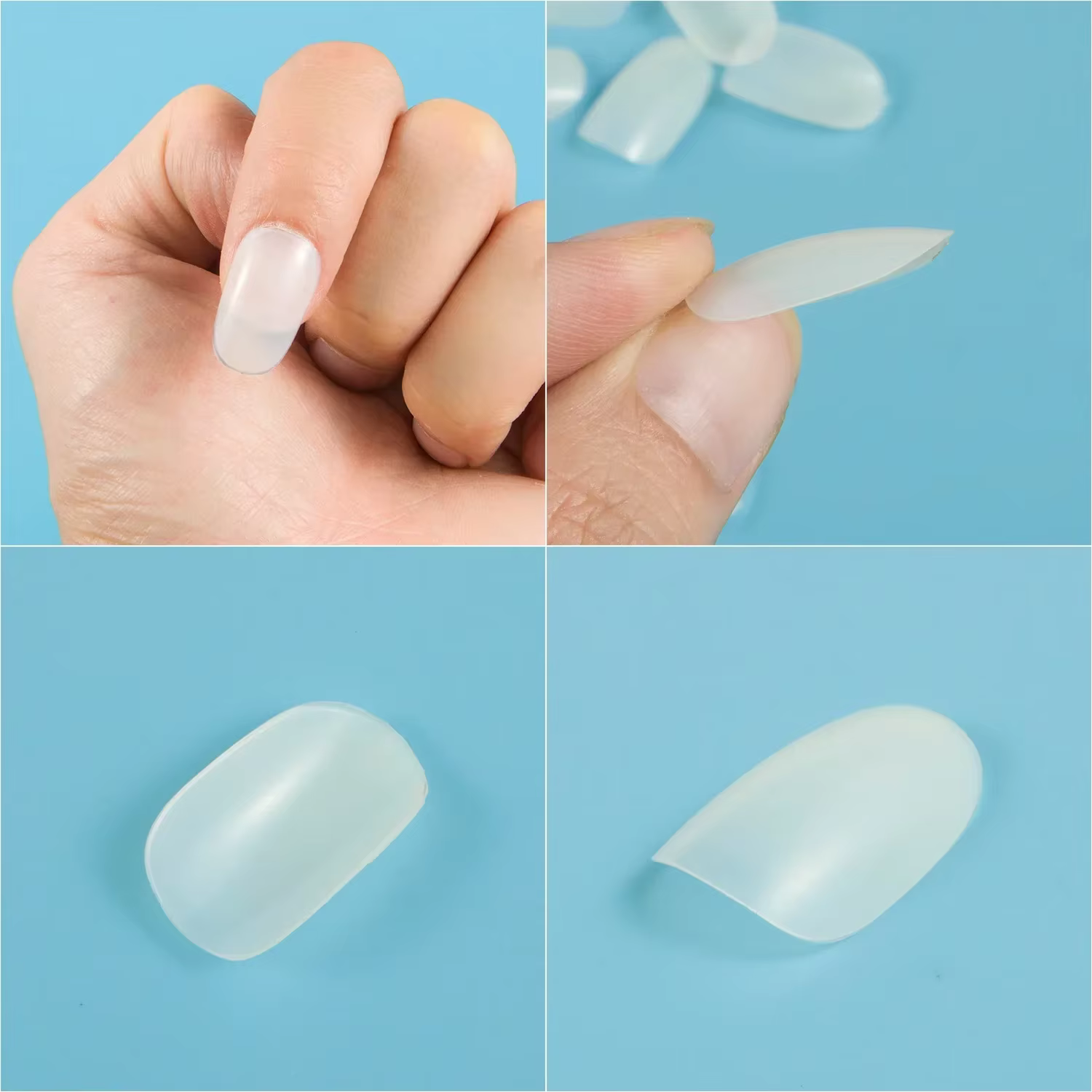 Faux ongles de forme moyenne et ronde